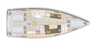 Yachtcharter Hanse 388 Grundriss