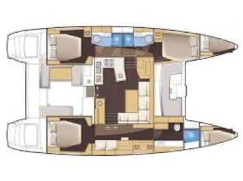 Yachtcharter Lagoon450S 3Cab layout