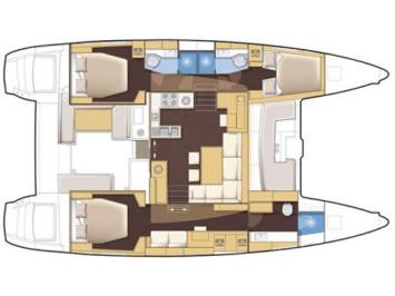 Yachtcharter Lagoon450S 3Cab layout