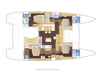 Yachtcharter lagoon 560 S2 5cab layout