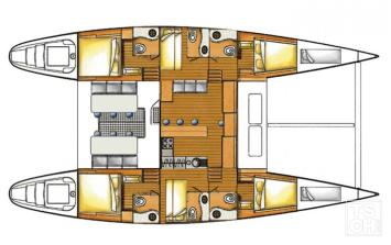 Yachtcharter lagoon570 6cab layout