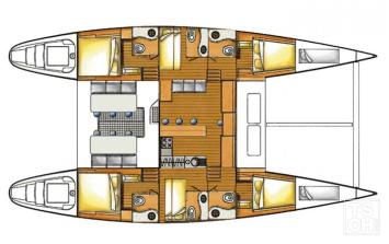 Yachtcharter lagoon570 6cab layout