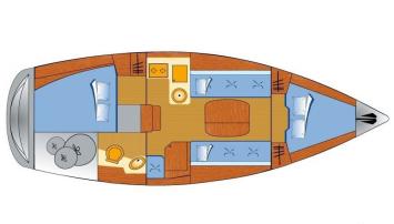 Yachtcharter Bavaria 39 2cab layout