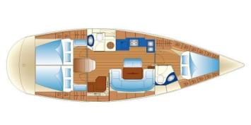 Yachtcharter Bavaria 43 cruiser 3cab layout