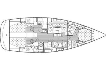 Yachtcharter Bavaria 44 Cruiser 3cab layout