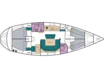 Yachtcharter Bavaria 46 holiday 4cab layout