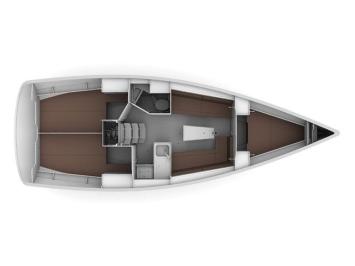 Yachtcharter Bavaria cruiser 34 style 3cab layout