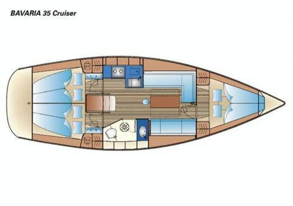 Yachtcharter Bavaria Cruiser 35 3cab layout