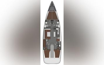 Yachtcharter Bavaria cruiser 55 5cab layout