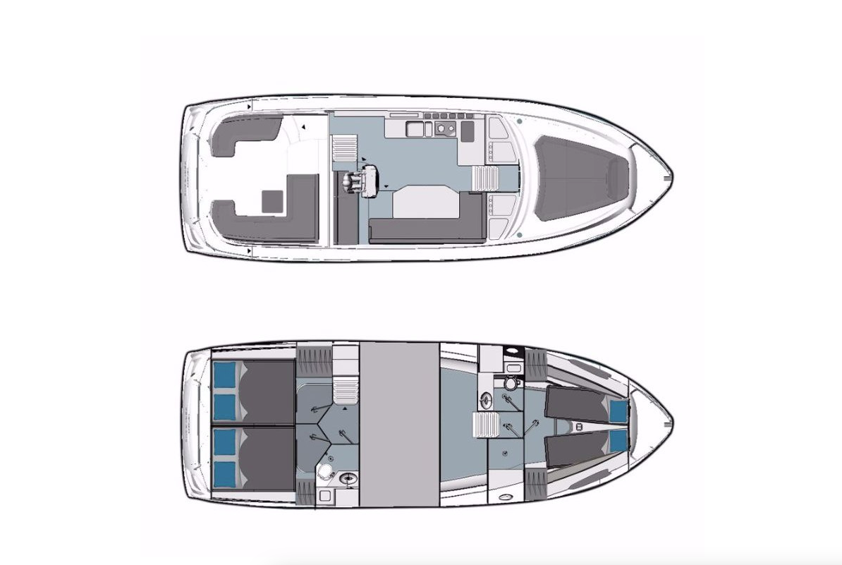 Yachtcharter Bavaria E40 sedan 2cab layout