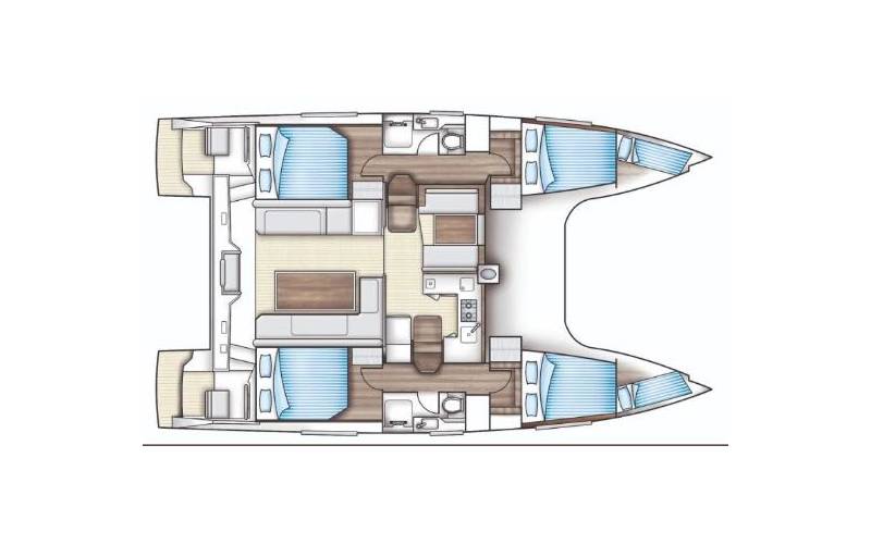 Yachtcharter Bavaria Nautitech 40 open 4cab layout