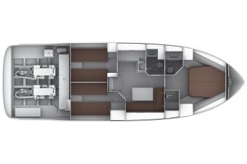 Yachtcharter Bavaria sport 44 HT 3cab layout