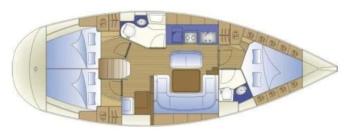 Yachtcharter Bavaria voyager 40 3cab layout