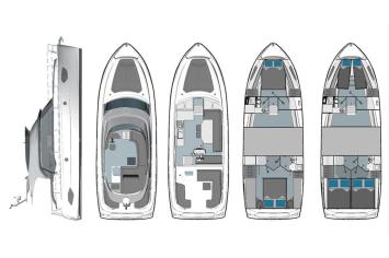 Yachtcharter Bavaria E40 Fly 2cab layout