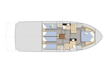 Yachtcharter Bavaria Virtess 420 Fly 2cab layout