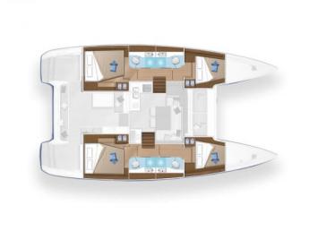 Yachtcharter Lagoon40 4cab Layout