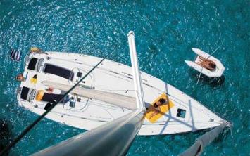 Yachtcharter Cyclades 43.3 Luftansicht 4 Kab 2 WC