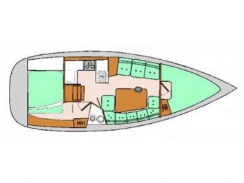 Yachtcharter Oceanis 321 2cab layout