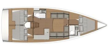 Yachtcharter Oceanis 390 3cab layout