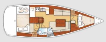 Yachtcharter Oceanis 40 2cab Layout