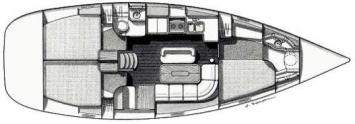 Yachtcharter Oceanis 400 3cab layout