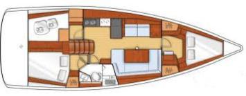 Yachtcharter Oceanis 41 2cab layout