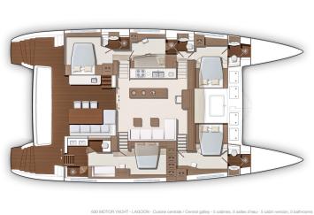 Yachtcharter lagoon630 5cab layout