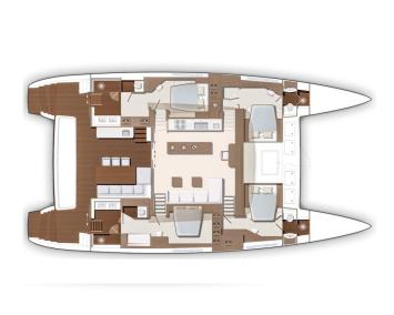 Yachtcharter Lagoon 630 motor yacht layout