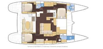 Yachtcharter Lagoon 500 3cab layout