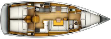 Yachtcharter Sun Odyssey 419 Cab 3 Layout