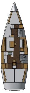 Yachtcharter Salona 44 4cab 2WC grundriss 1