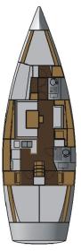 Yachtcharter Salona 44 4cab 2WC grundriss 1