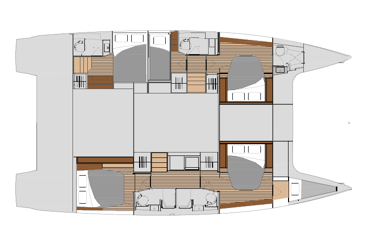 Yachtcharter Fountaine Pajot Saona 47 5cab layout