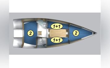 Yachtcharter Maxus 28 prestige 2cab layout