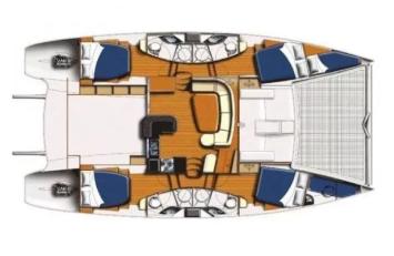 Yachtcharter Leopard 47 Powercat layout