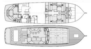 Yachtcharter Gulet Eleganza 5cab layout