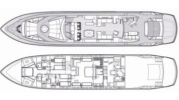 Yachtcharter predator 108 4cab layout