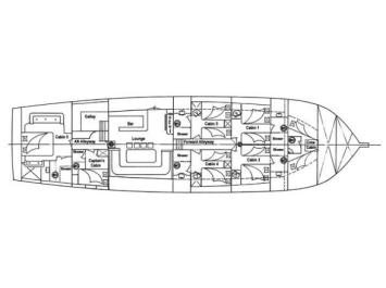 Yachtcharter Gulet luna 8cab layout
