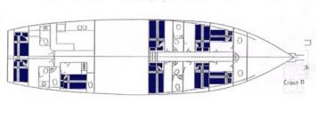 Yachtcharter Gulet linda 7cab layout