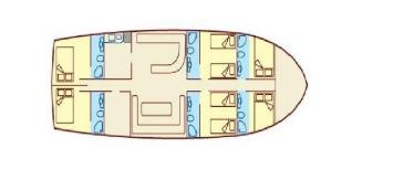 Yachtcharter gulet malena 5cab layout
