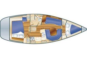 Yachtcharter Hunter 386 2cab layout