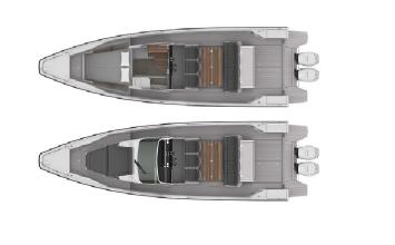 Yachtcharter Axopar 37 T top LAYOUT 1cab