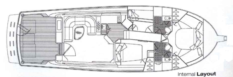 Yachtcharter Riviera 48 3cab layout