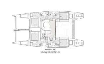 Yachtcharter Voyage 480 OL 3cab layout