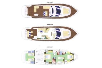 Yachtcharter PR Marine 62 3cab layout