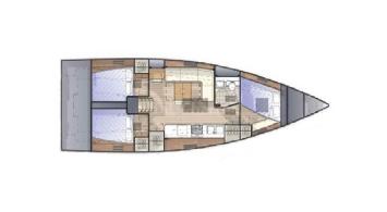 Yachtcharter Azuree41 3cab layout