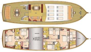 Yachtcharter Arina 5cab layout