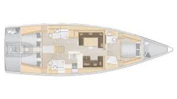 Yachtcharter Hanse 588 3cab layout