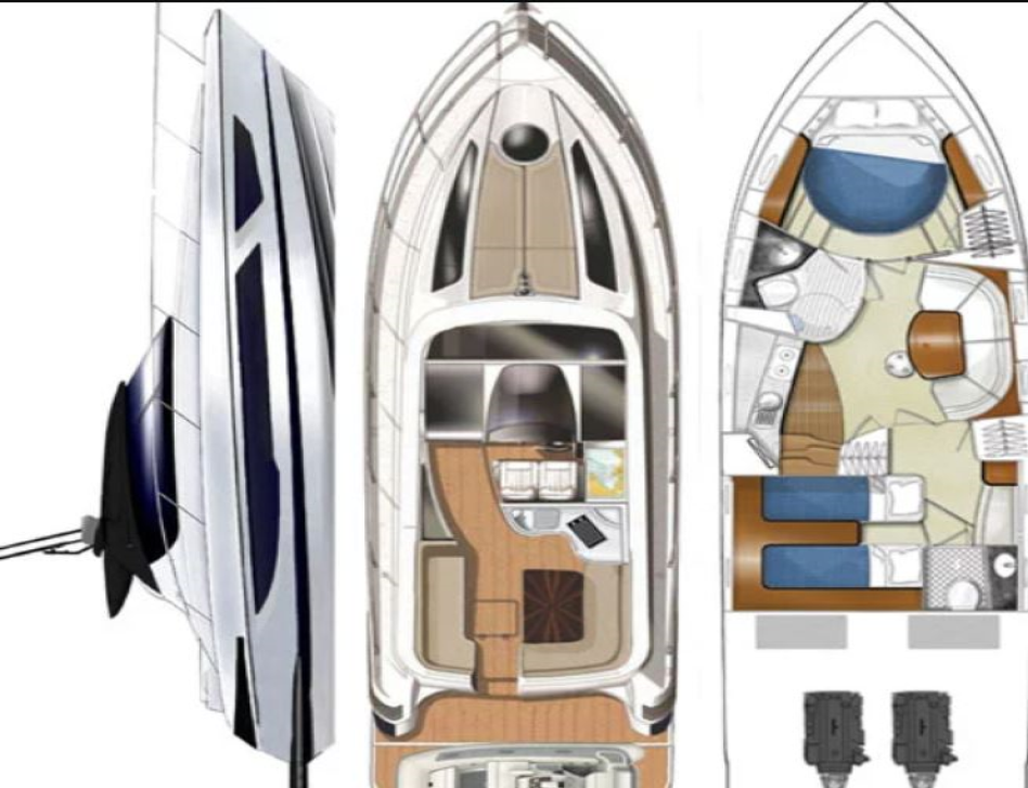 Yachtcharter focus power 44 hard top 2cab layout