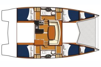 Yachtcharter Leopard 39 pc 4cab layout